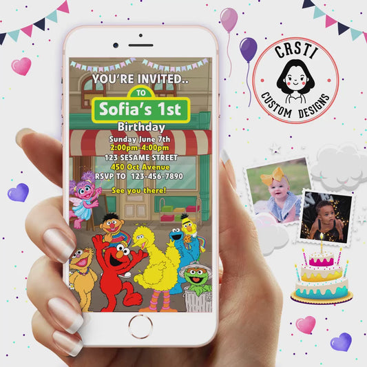 Sunny Days Celebration: Sesame Street Digital Birthday Video Invite!