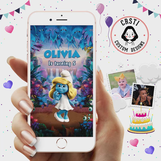 Smurf-tastic Celebration: The Smurfs Birthday Digital Video Invitation!