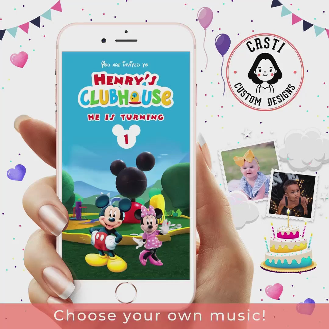 Mickey Mouse Magic: Clubhouse Kids Birthday Digital Video Invite!