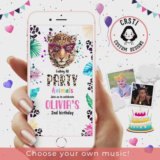 Wild Celebration: Party Animal Birthday Invitation for a Roaring Good Time!