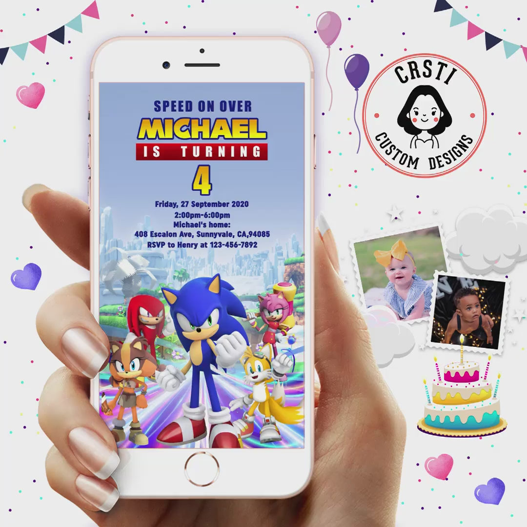 Speedy Celebration: Sonic Birthday Digital Video Invitation Fun!