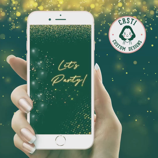 Elegant Affair: Green Gold Birthday Digital Video Invite!