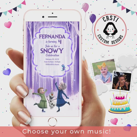 Icy Celebration: Frozen Birthday Invitation Template Magic!