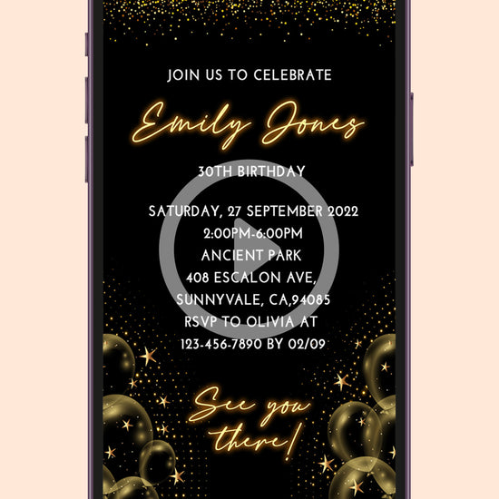 Elegant Affair: Rose Gold Adult Birthday Digital Video Invitation!