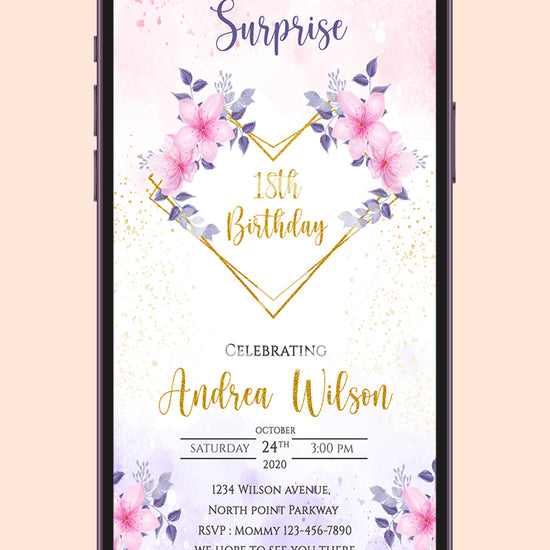 Artistic Surprise: Watercolor Adult Birthday Digital Video Invitation!