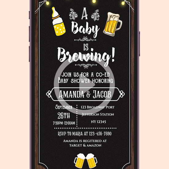 A Baby Is Brewing Baby Shower Video Invitation