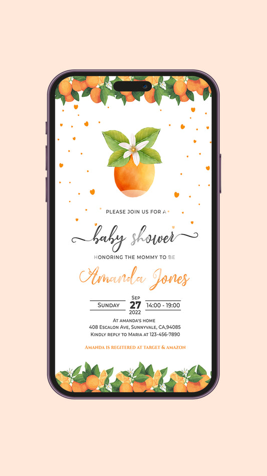 A little Cutie Baby Shower Video Invitation