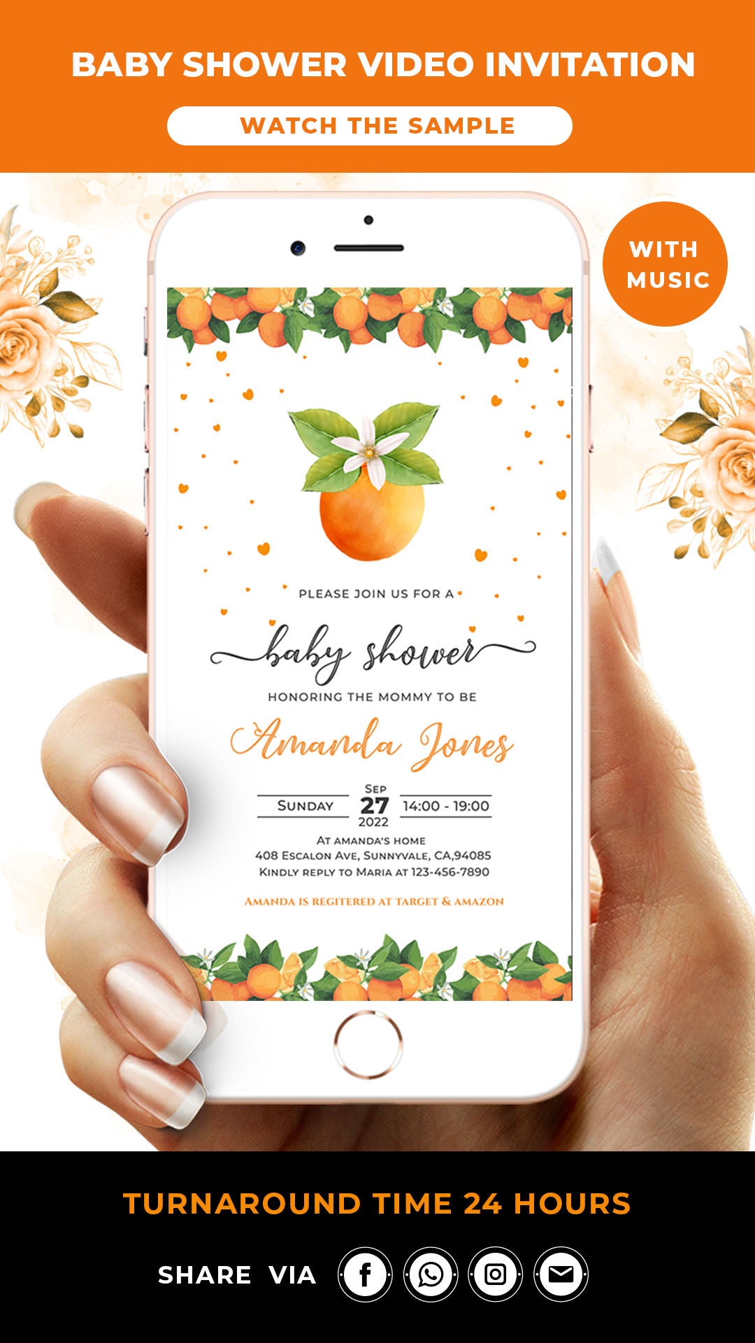 A little Cutie Baby Shower Video Invitation