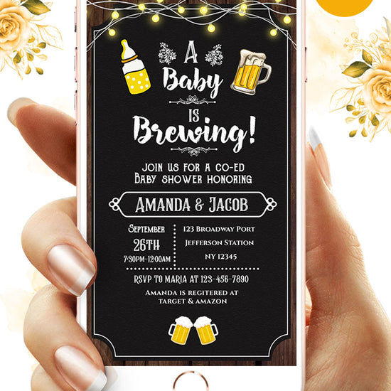 A Baby Is Brewing Baby Shower Video Invitation