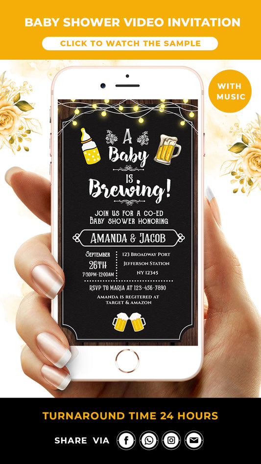 A Baby Is Brewing Baby Shower Video Invitation