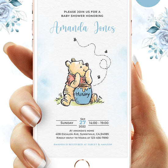 Winnie The Pooh Baby Shower Video Invitation Boy