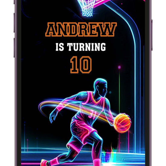 Basketball Birthday video Invitation