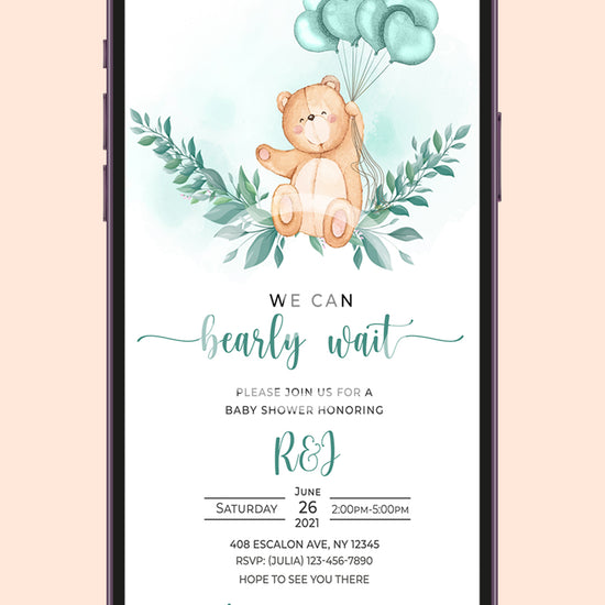 Bear Baby Shower Video Invitation