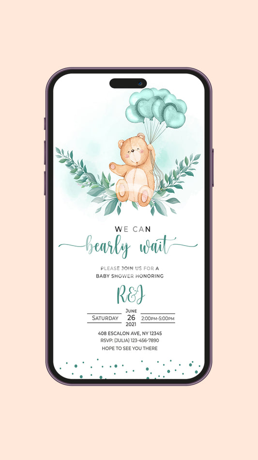 Bear Baby Shower Video Invitation