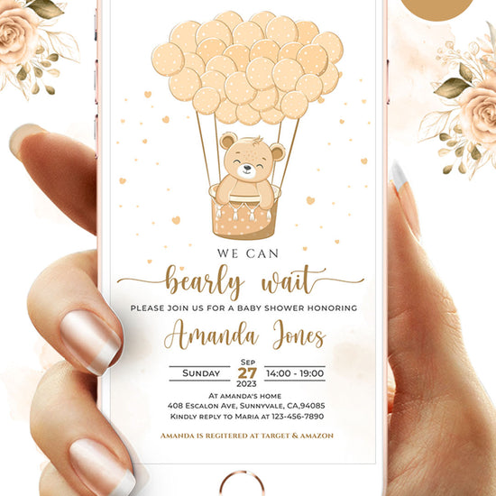 We can Bearly Wait Baby Shower Video Invitation