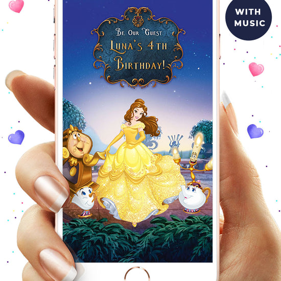 Beauty And The Beast Birthday Video Invitation