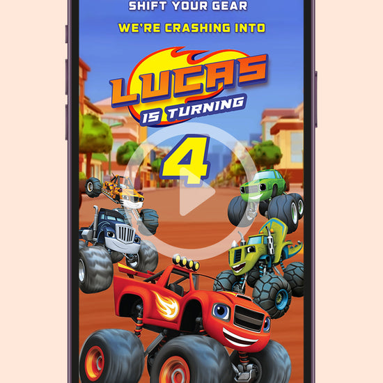 Blaze and the Monster Machines Birthday video Invitation