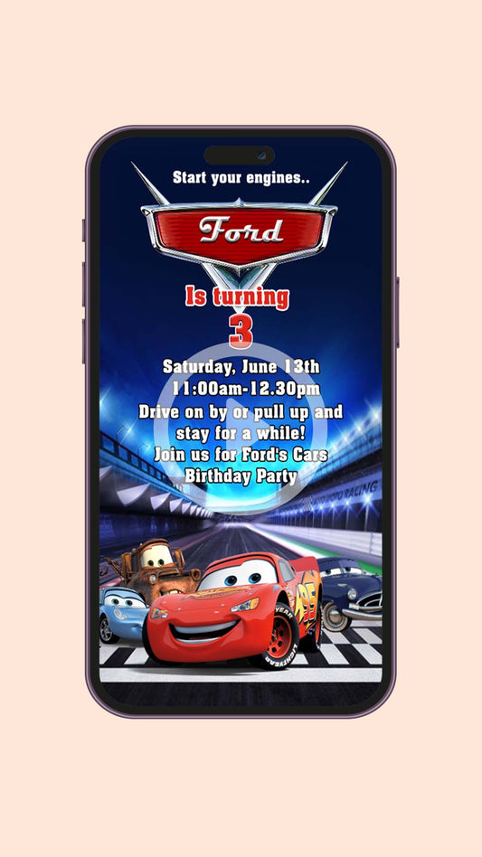 Cars Birthday Video Invitation