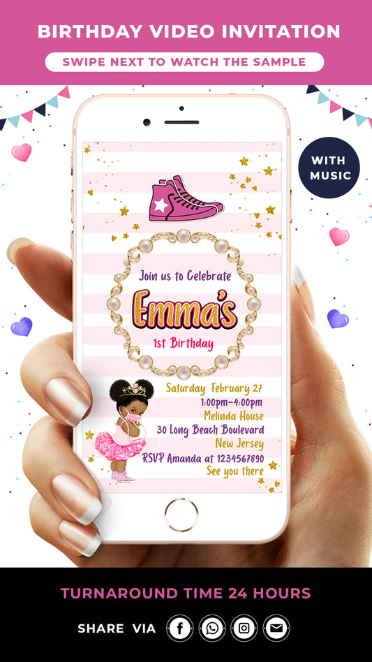 Chucks & Pearls Birthday Video Invitation