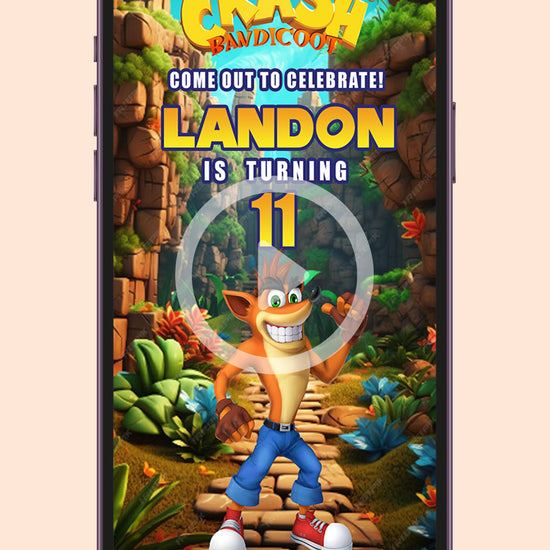 Crash Bandicoot Birthday video Invitation