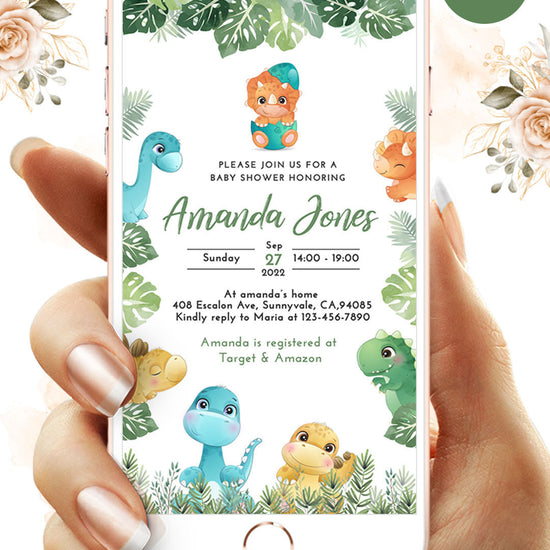 Dinosaur Baby Shower Video Invitation