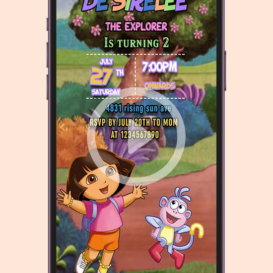 Dora the Explorer Birthday video Invitation
