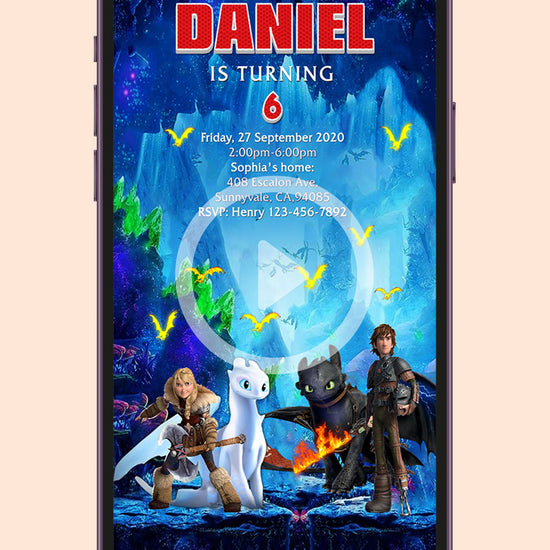 How To Train Your Dragon Birthday Video Invitation
