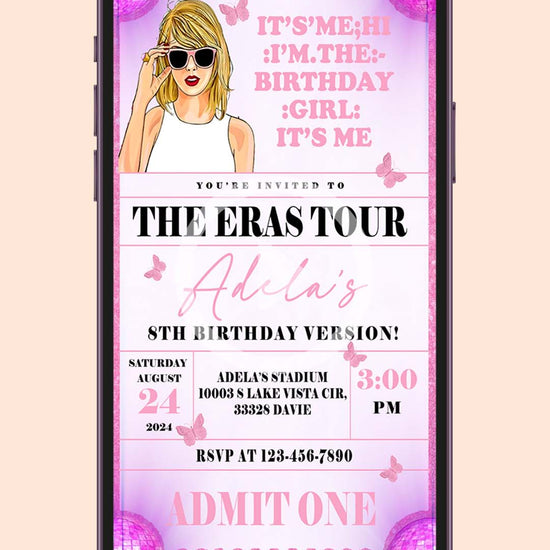 Eros Disco Ticket Birthday video Invitation