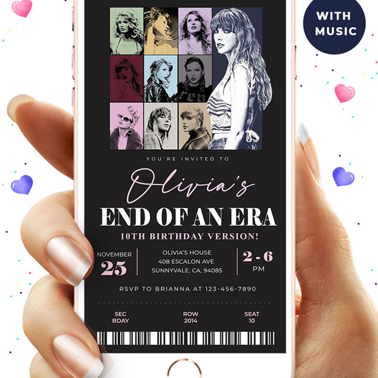 Taylor Swift Eras Birthday Video Invitation