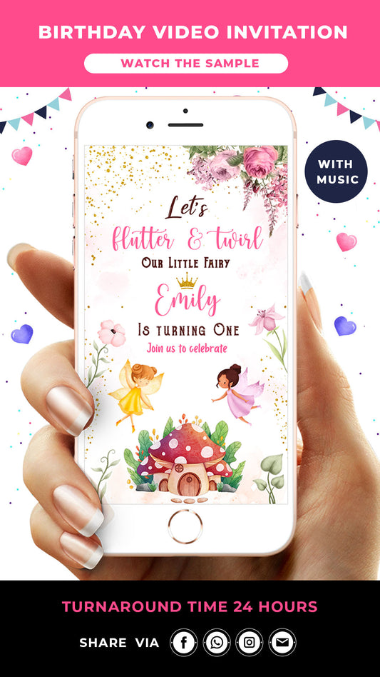 Fairy Birthday Video Invitation