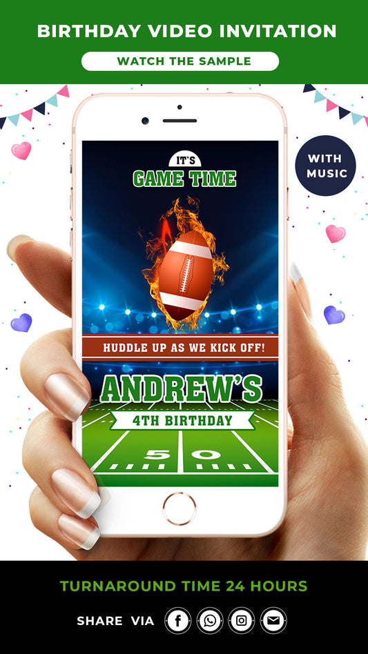 Football Birthday Video Invitation