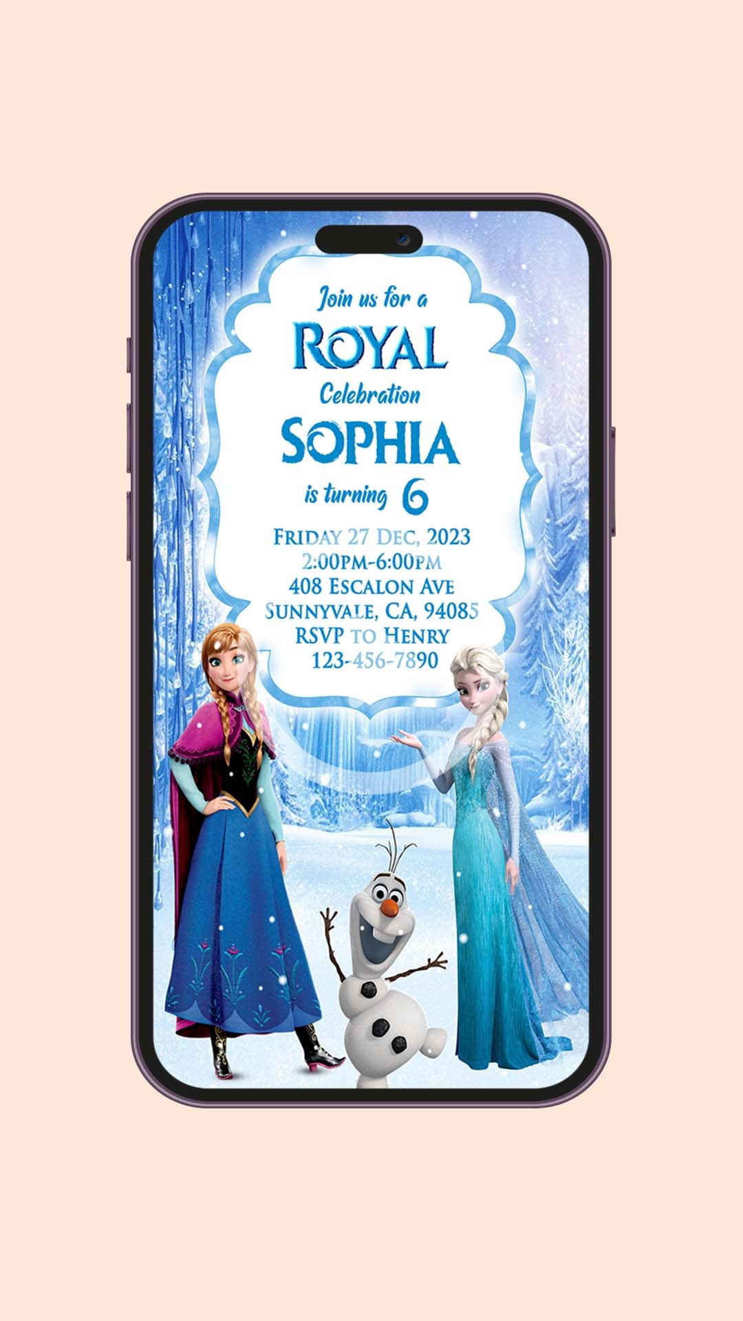 Frozen Digital Birthday Video Invitation