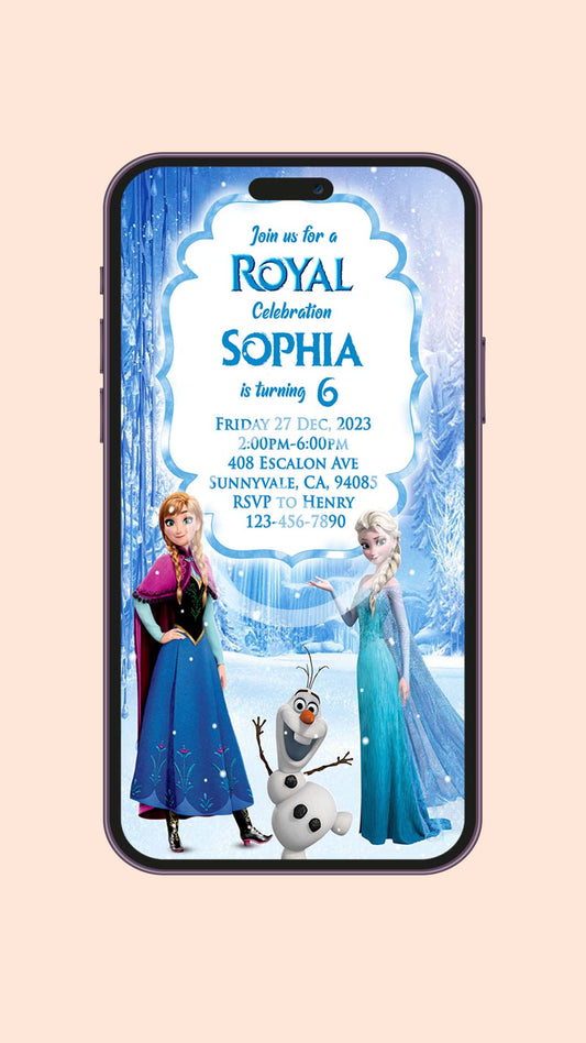 Frozen Digital Birthday Video Invitation