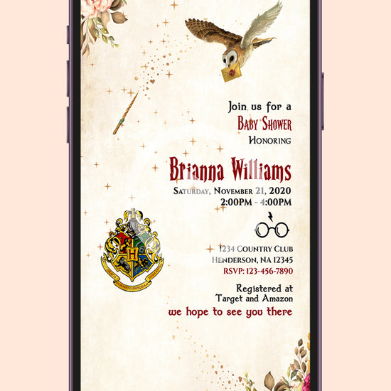 Harry Potter Baby Shower Digital Invitation