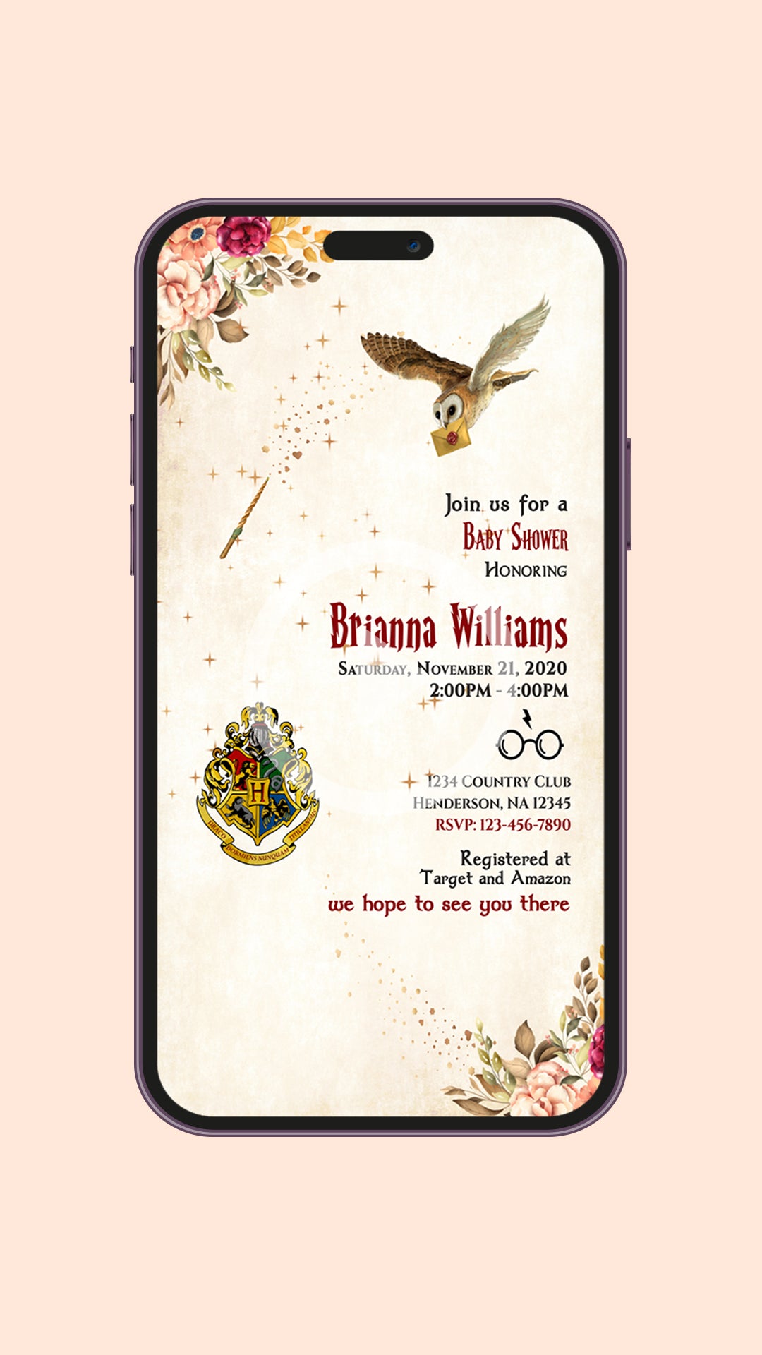 Harry Potter Baby Shower Digital Invitation