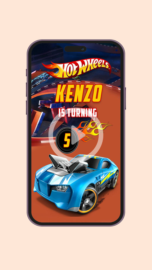 Hot wheels Birthday Video Invitation