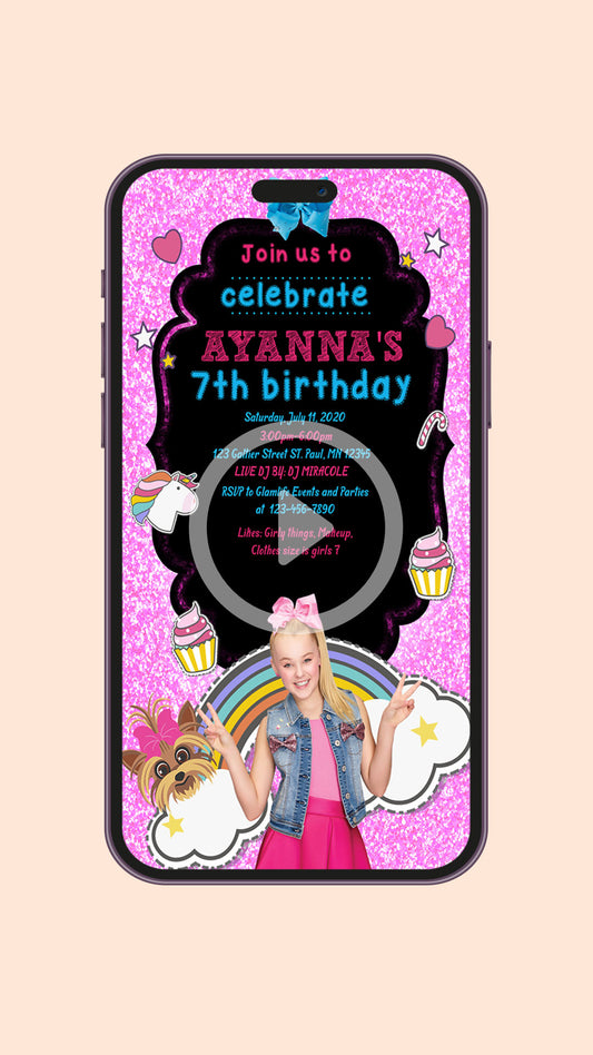 JoJo Siwa Birthday Video Invitation