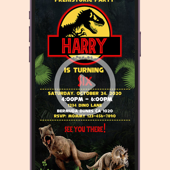 Jurassic Park Birthday Video Invitation
