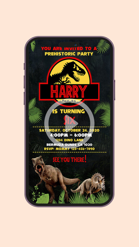 Jurassic Park Birthday Video Invitation