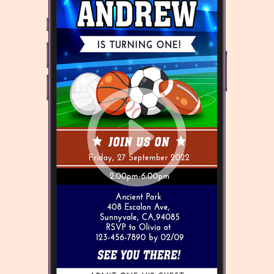 Sports Birthday Video Invitation