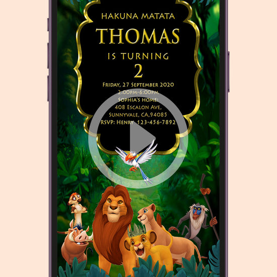 Lion King Birthday Video Invitation