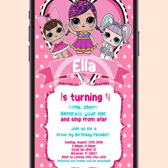 Digital Lol Surprise Doll Birthday Video Invitation