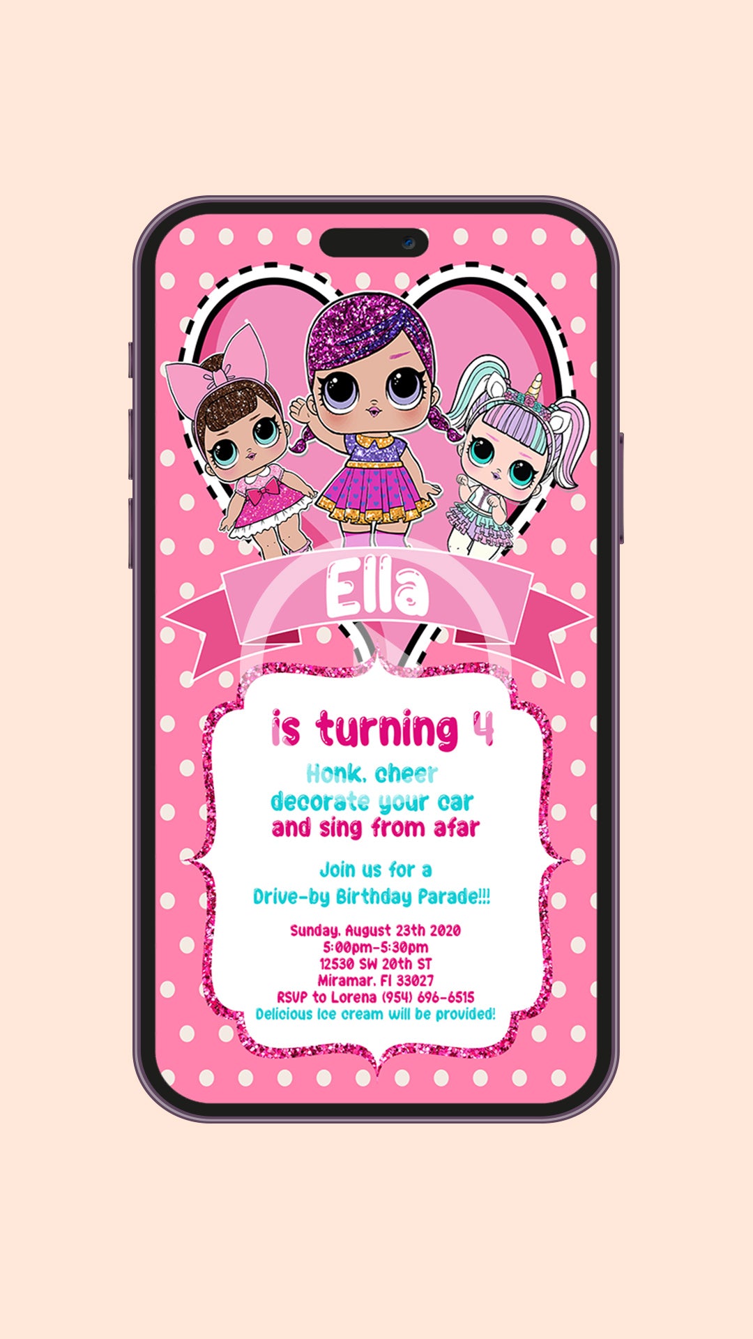 Digital Lol Surprise Doll Birthday Video Invitation