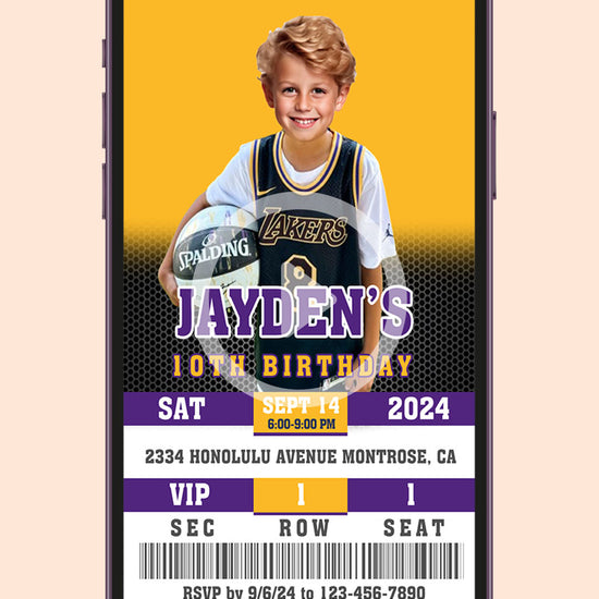 Los Angels Lakers Birthday video Invitation