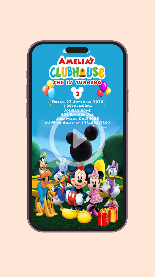 Mickey Mouse Clubhouse Birthday Video Invitation