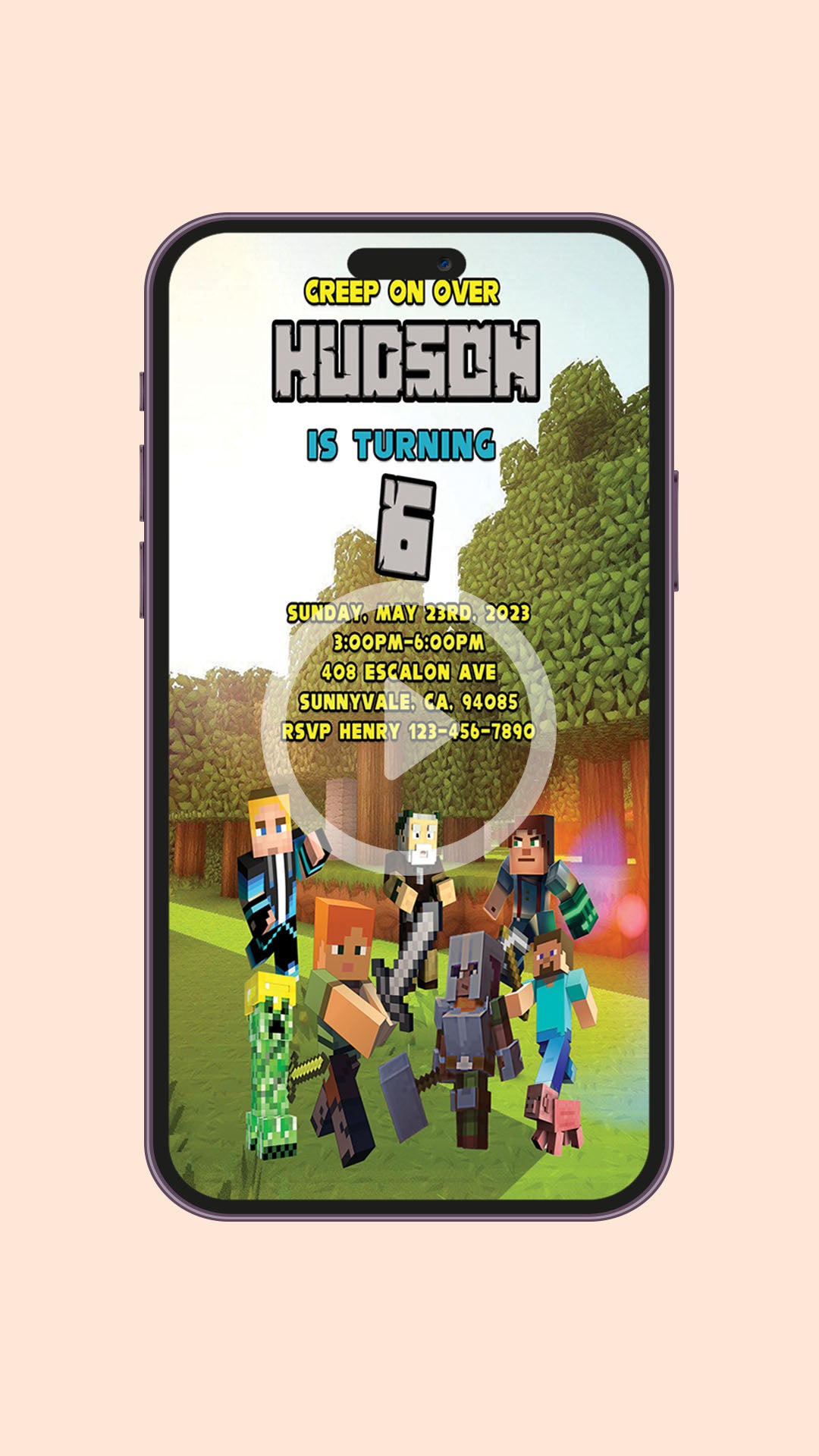 Minecraft Birthday Video Invitation – Crsticustomdesigns