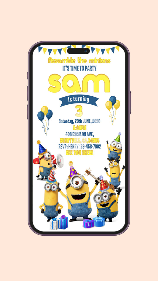 Minion Birthday Video Invitation