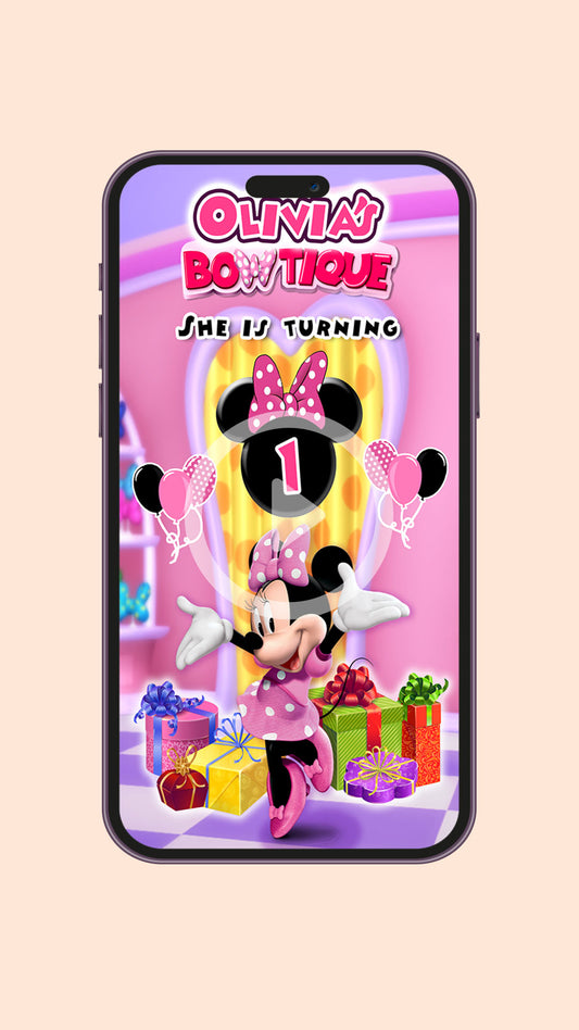 Minnie Mouse Birthday Video Invitation