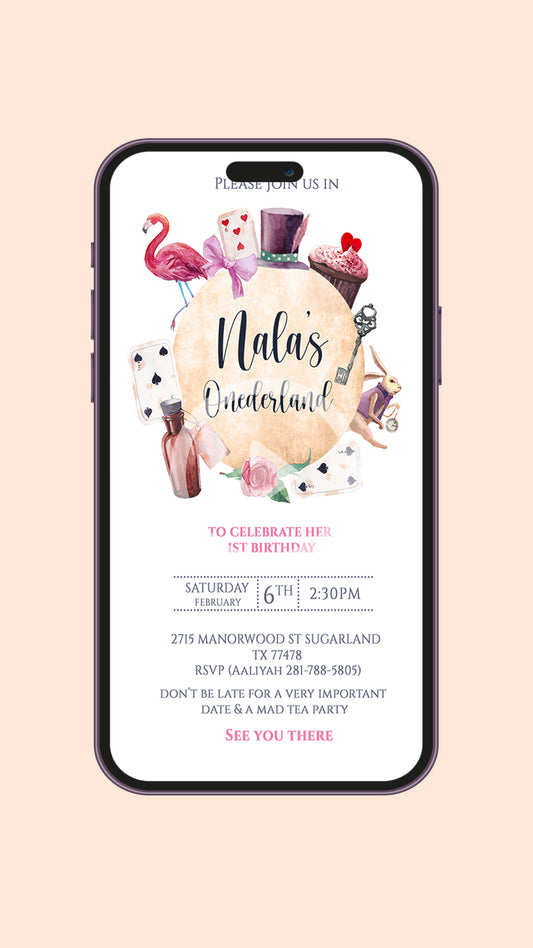 Enchanting Alice: Wonderland Birthday Template Magic!