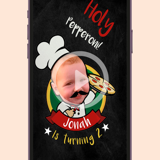 Pizza Party Birthday video Invitation